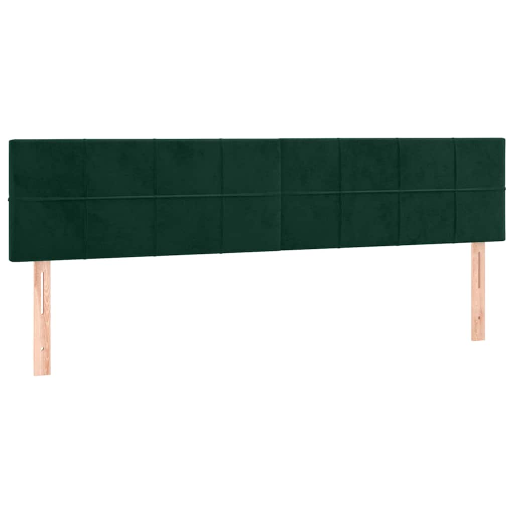 LED uzglavlje tamnozeleno 200x5x78/88 cm baršunasto