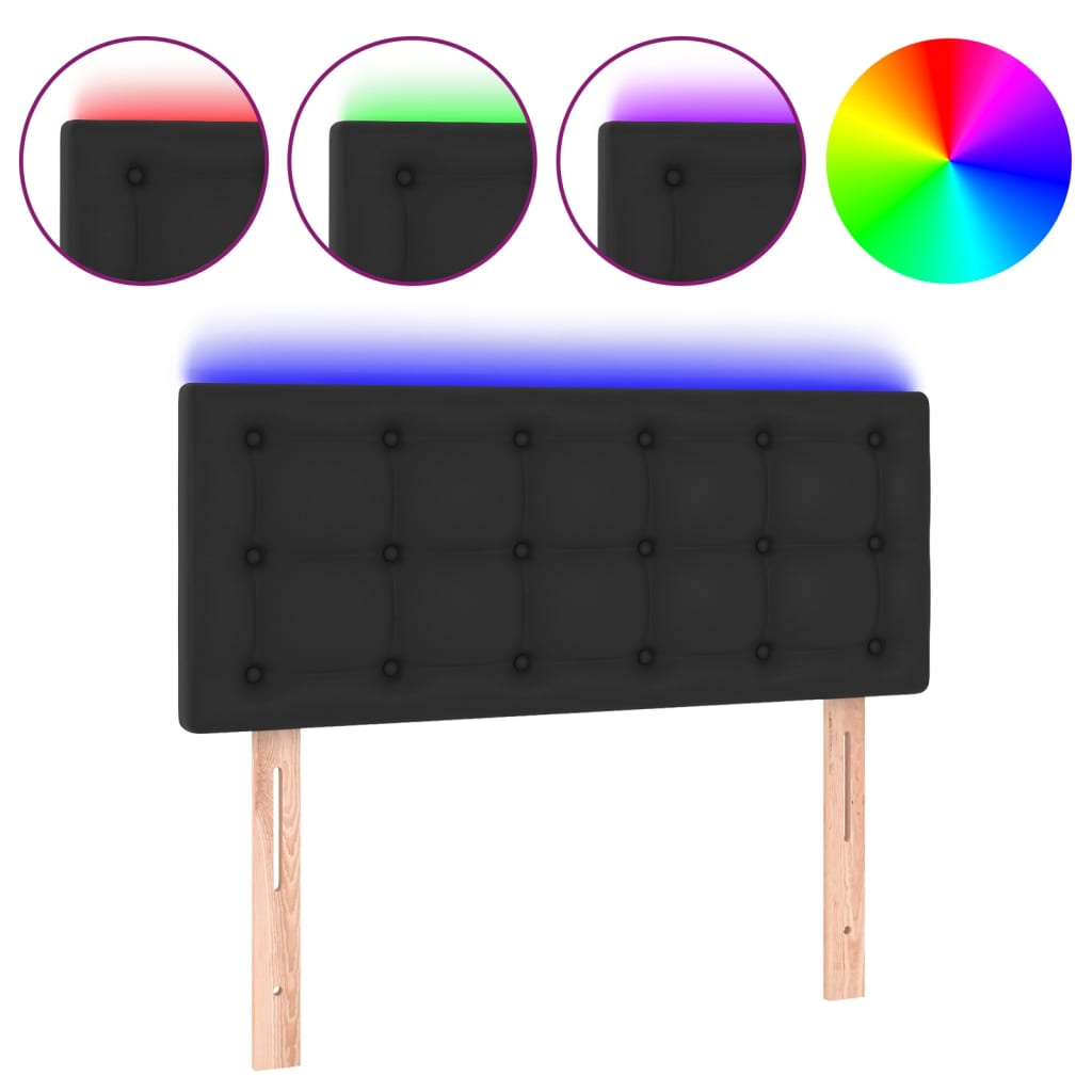 LED uzglavlje crno 80 x 5 x 78/88 cm od umjetne kože