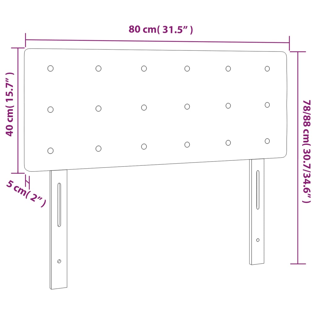 LED uzglavlje bijelo 80 x 5 x 78/88 cm od umjetne kože