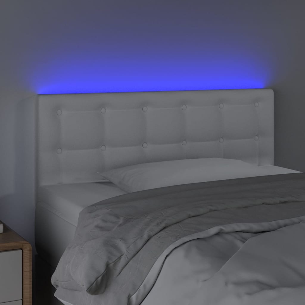 LED uzglavlje bijelo 100 x 5 x 78/88 cm od umjetne kože