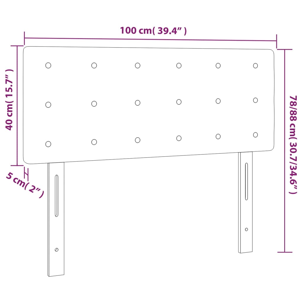 LED uzglavlje bijelo 100 x 5 x 78/88 cm od umjetne kože