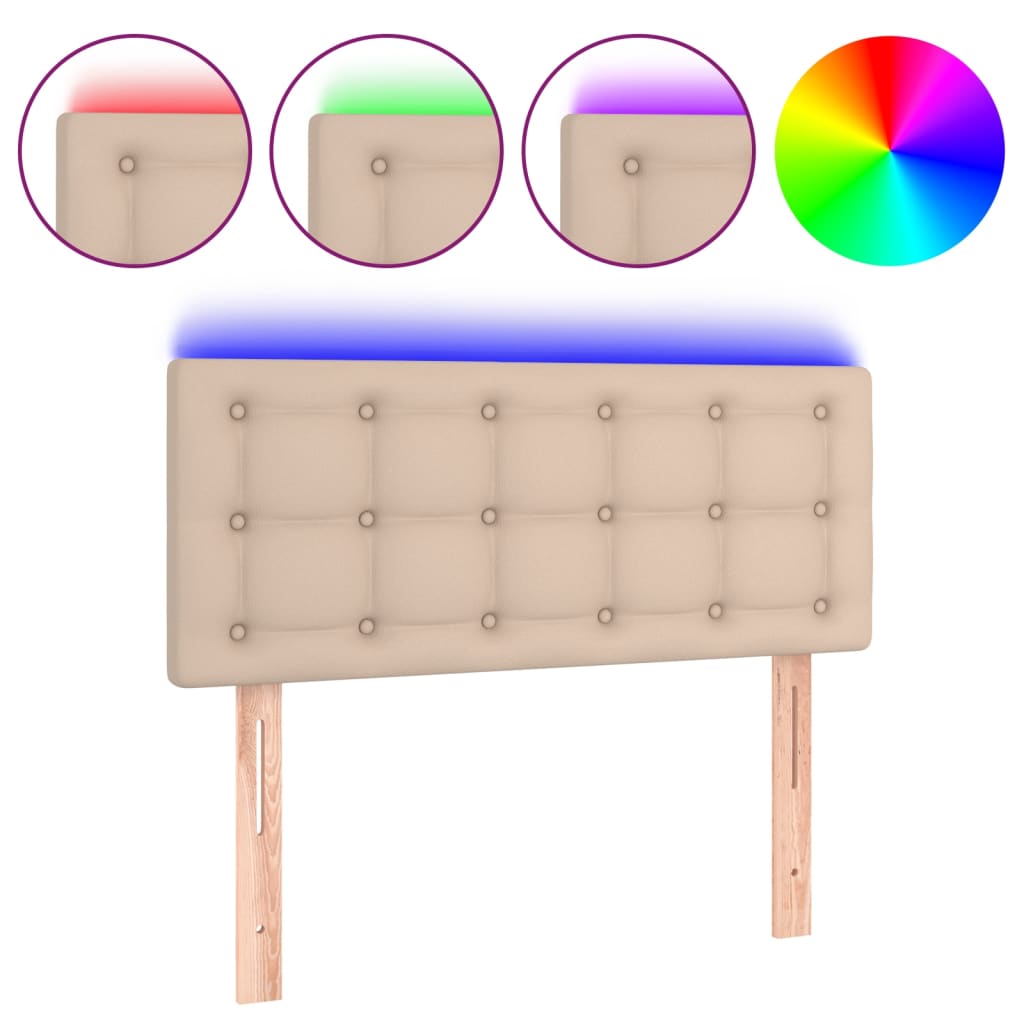 LED uzglavlje boja cappuccina 100 x 5 x 78/88cm od umjetne kože