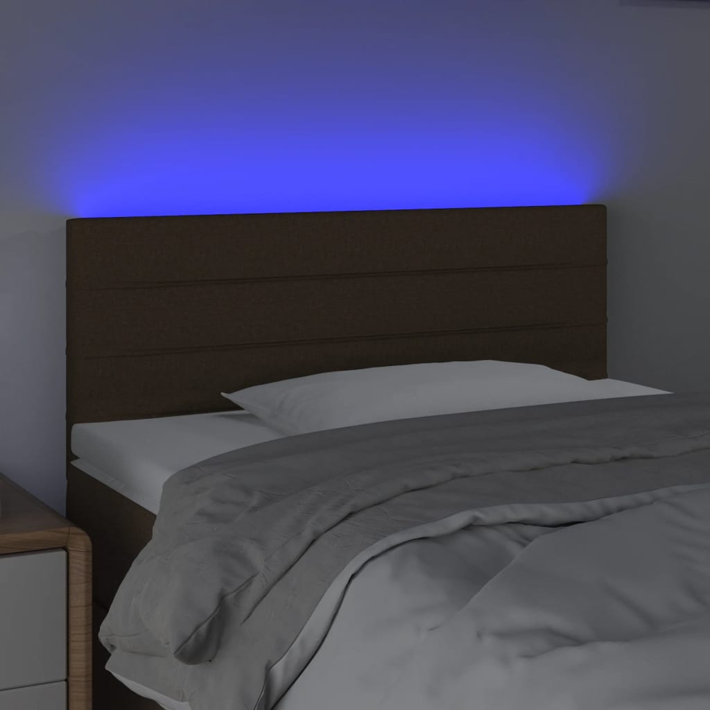 LED uzglavlje tamnosmeđe 80 x 5 x 78/88 cm od tkanine