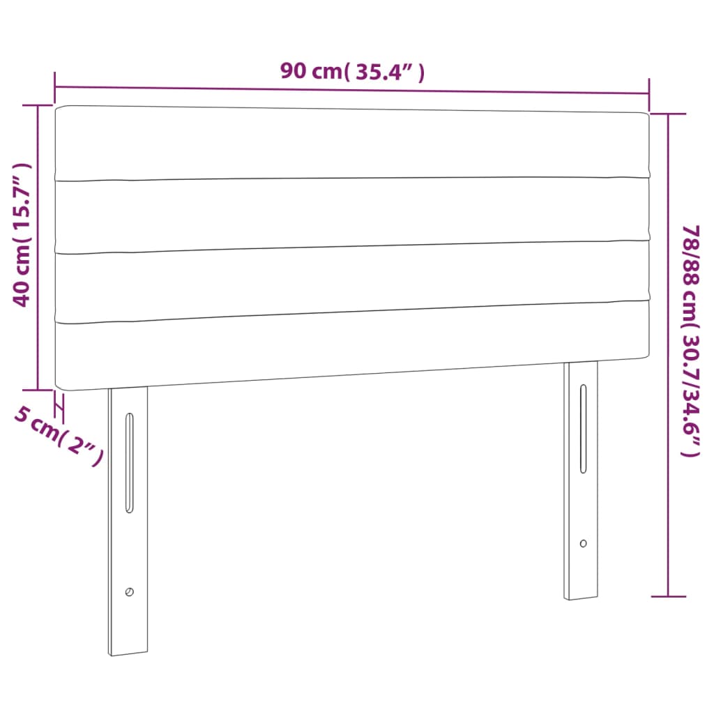 LED uzglavlje tamnosmeđe 90x5x78/88 cm od tkanine