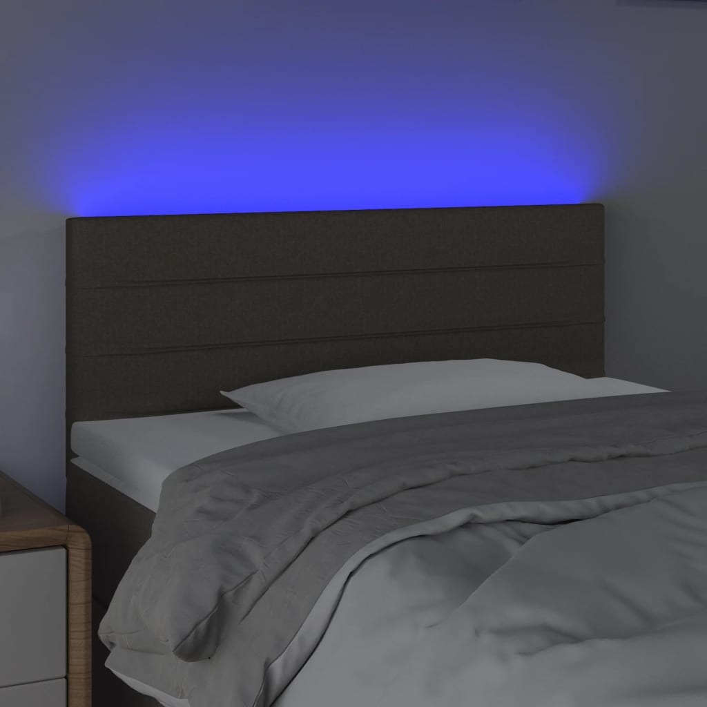 LED uzglavlje smeđesivo 90x5x78/88 cm od tkanine