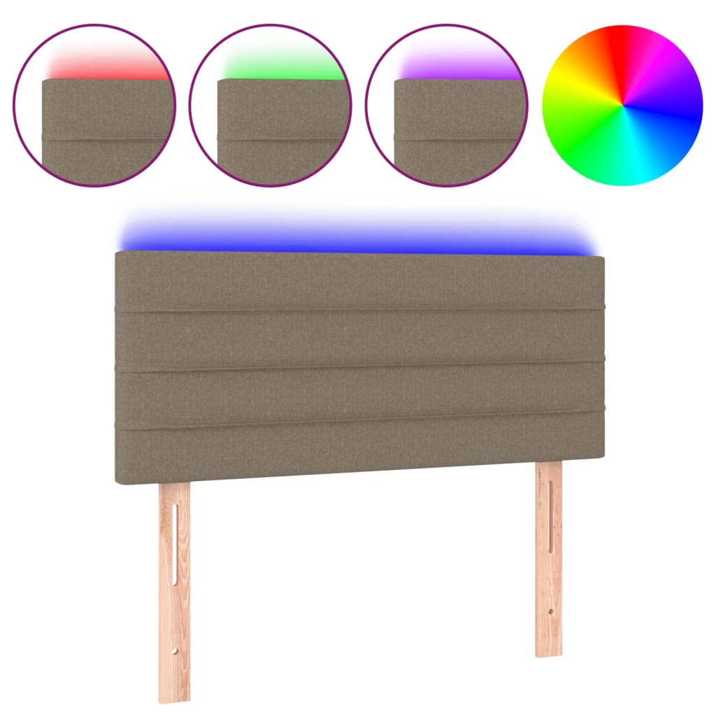 LED uzglavlje smeđesivo 100x5x78/88 cm od tkanine