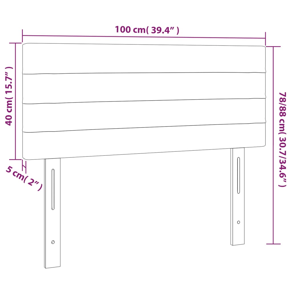 LED uzglavlje plavo 100x5x78/88 cm od tkanine