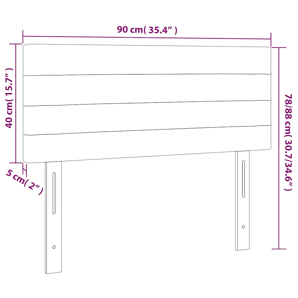 LED uzglavlje tamnozeleno 90x5x78/88 cm baršunasto