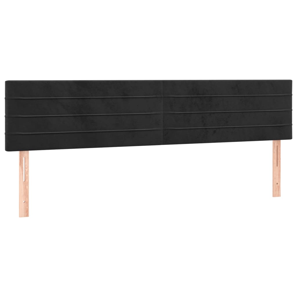 LED uzglavlje crno 160x5x78/88 cm baršunasto