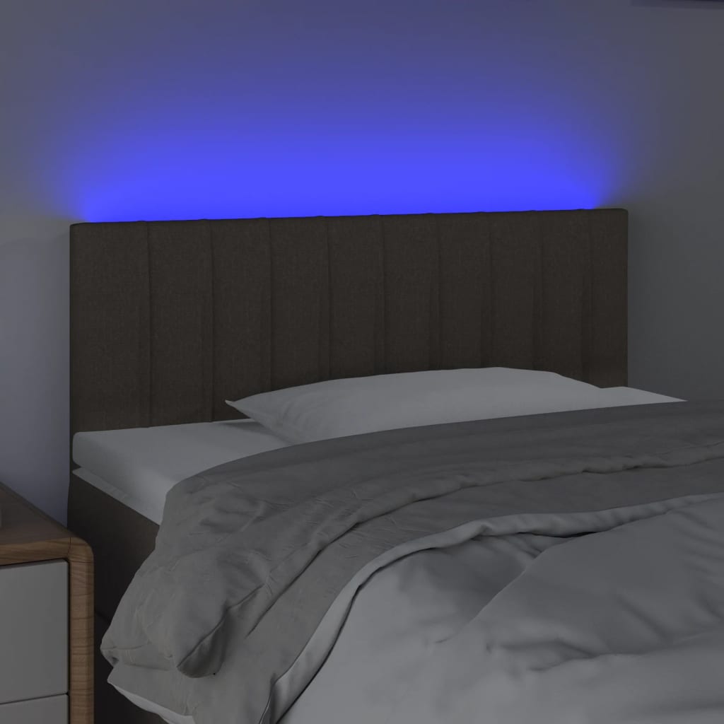 LED uzglavlje smeđesivo 90x5x78/88 cm od tkanine