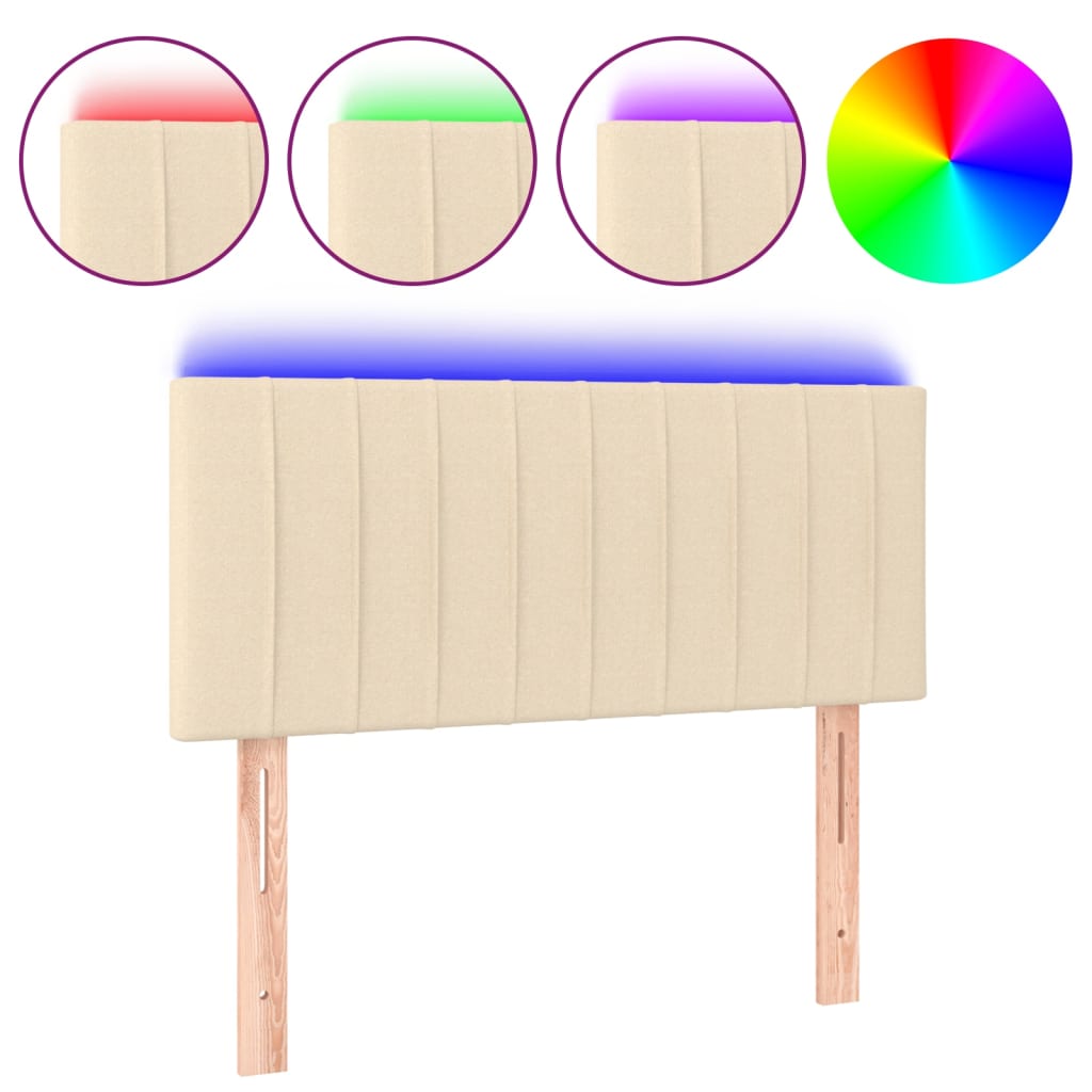 LED uzglavlje krem 90x5x78/88 cm od tkanine
