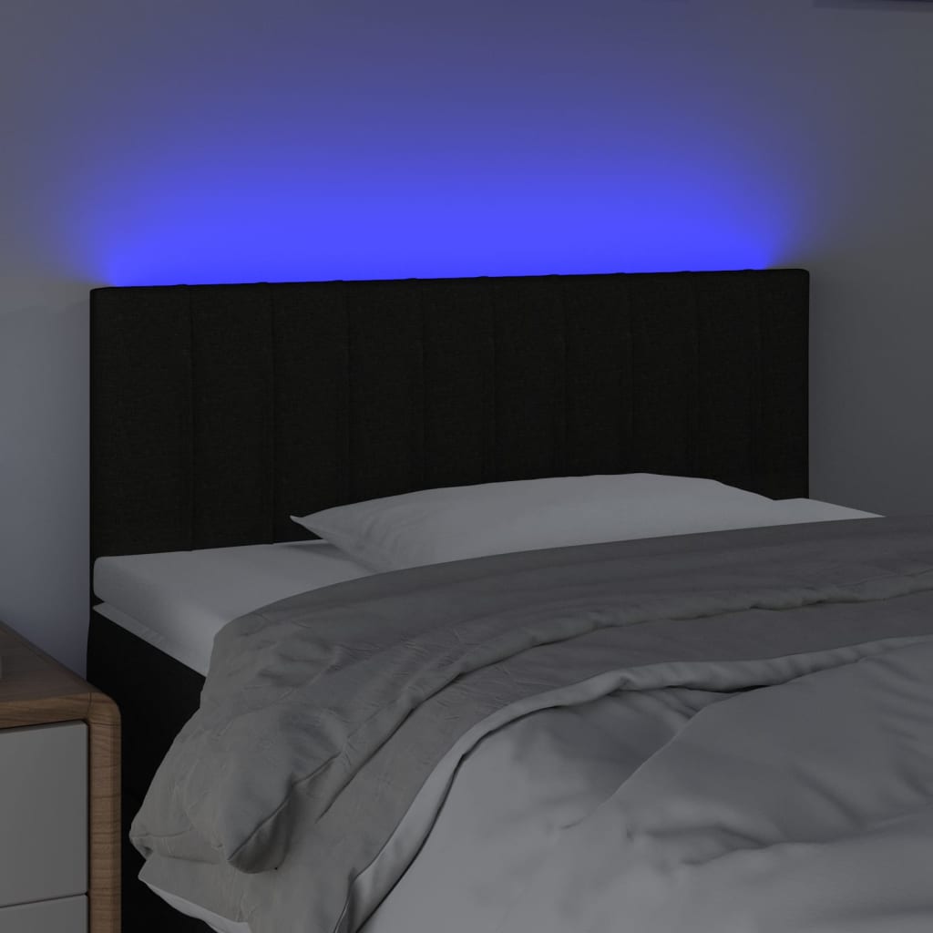 LED uzglavlje crno 100x5x78/88 cm od tkanine