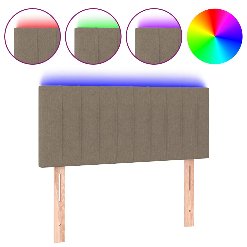 LED uzglavlje smeđesivo 100x5x78/88 cm od tkanine