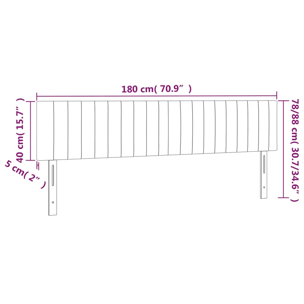LED uzglavlje krem 180x5x78/88 cm od tkanine