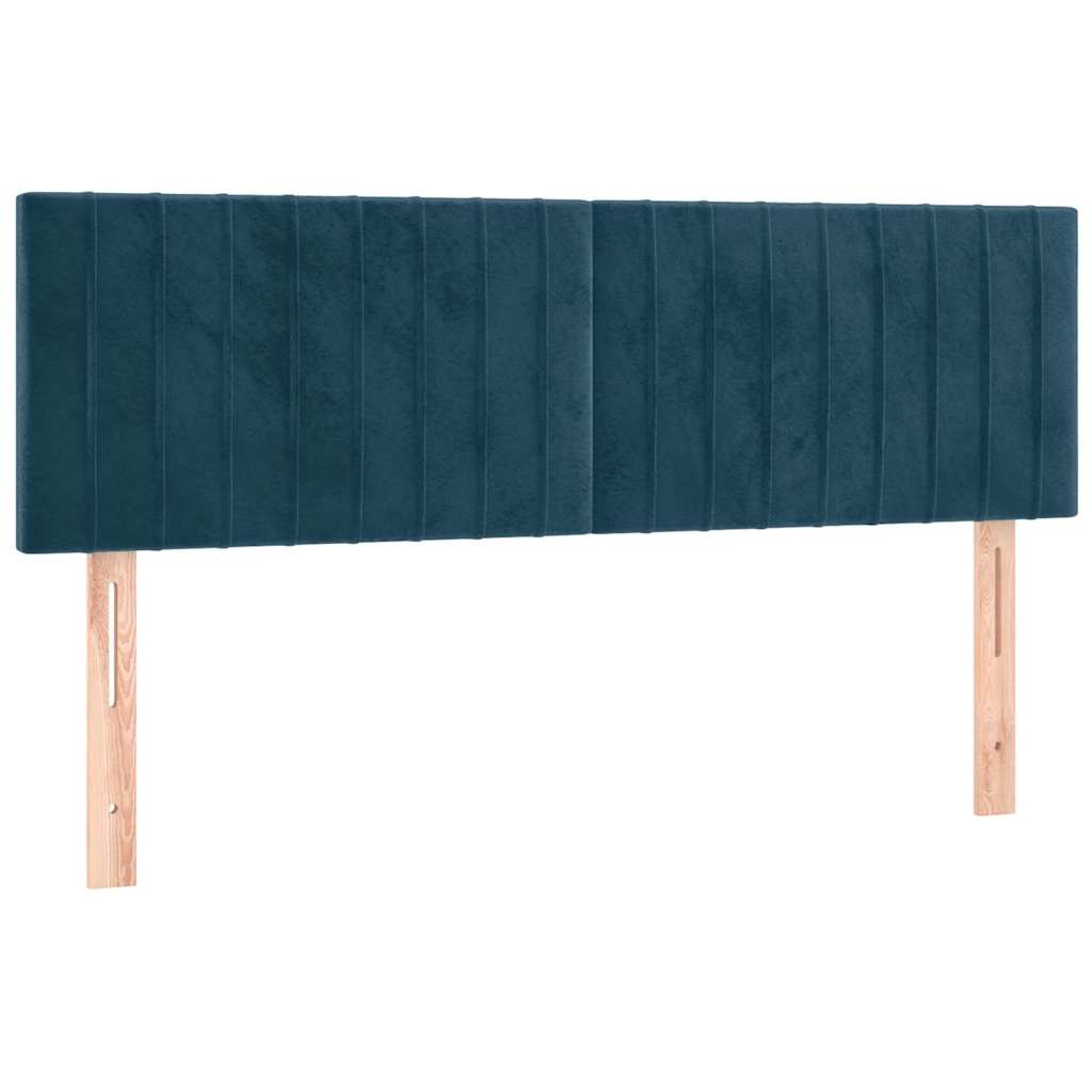 LED uzglavlje tamnoplavo 144x5x78/88 cm baršunasto