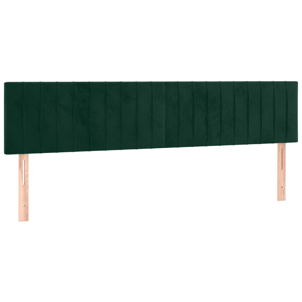 LED uzglavlje tamnozeleno 160x5x78/88 cm baršunasto