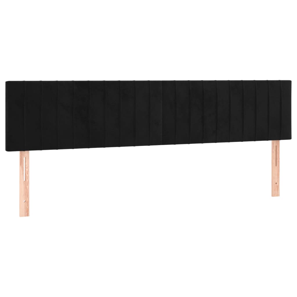 LED uzglavlje crno 180x5x78/88 cm baršunasto
