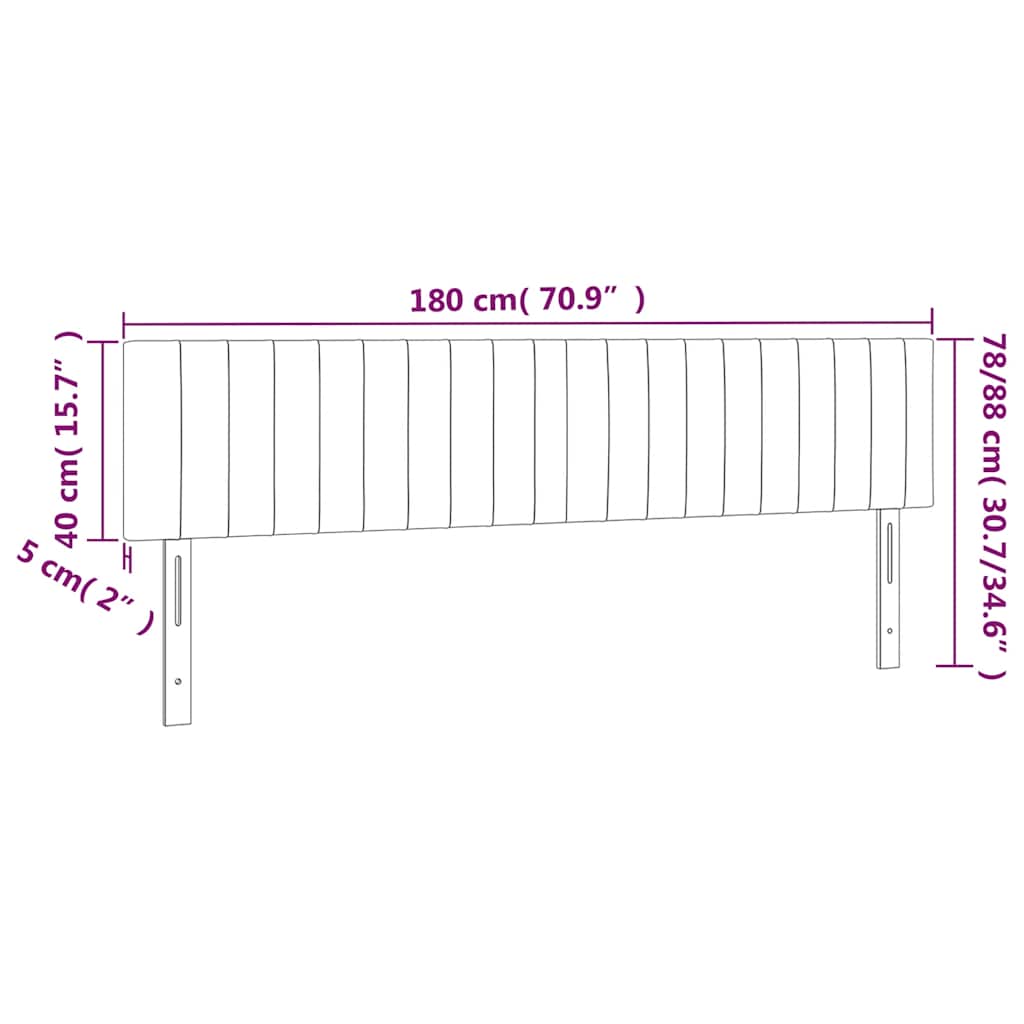 LED uzglavlje tamnoplavo 180x5x78/88 cm baršunasto