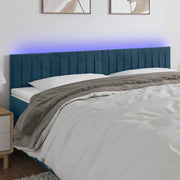 LED uzglavlje tamnoplavo 180x5x78/88 cm baršunasto