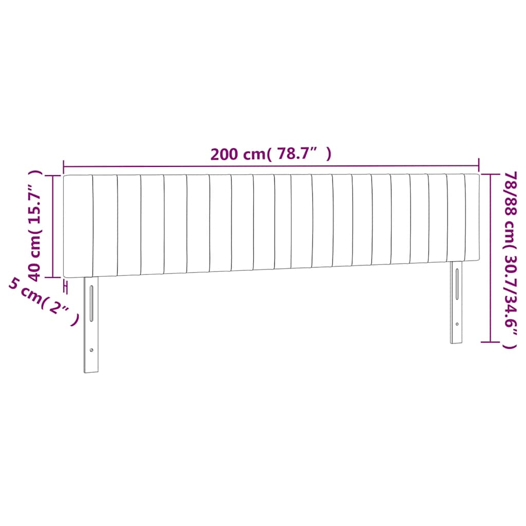 LED uzglavlje tamnozeleno 200x5x78/88 cm baršunasto
