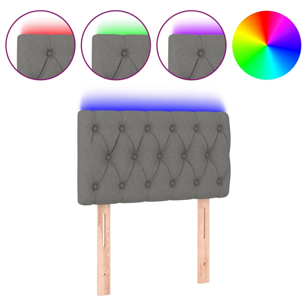 LED uzglavlje svjetlosivo 80 x 7 x 78/88 cm od tkanine