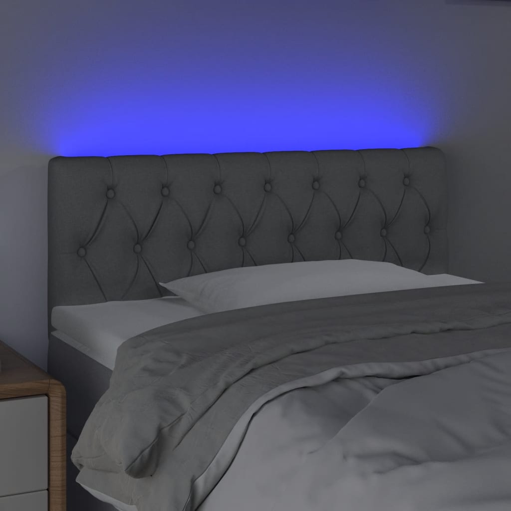 LED uzglavlje svjetlosivo 90 x 7 x 78/88 cm od tkanine