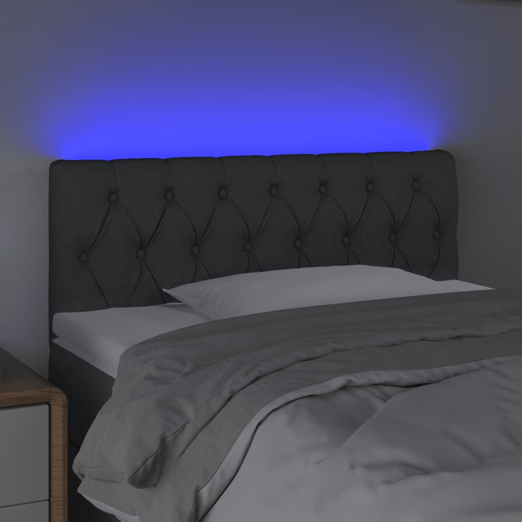 LED uzglavlje tamnosivo 90 x 7 x 78/88 cm od tkanine
