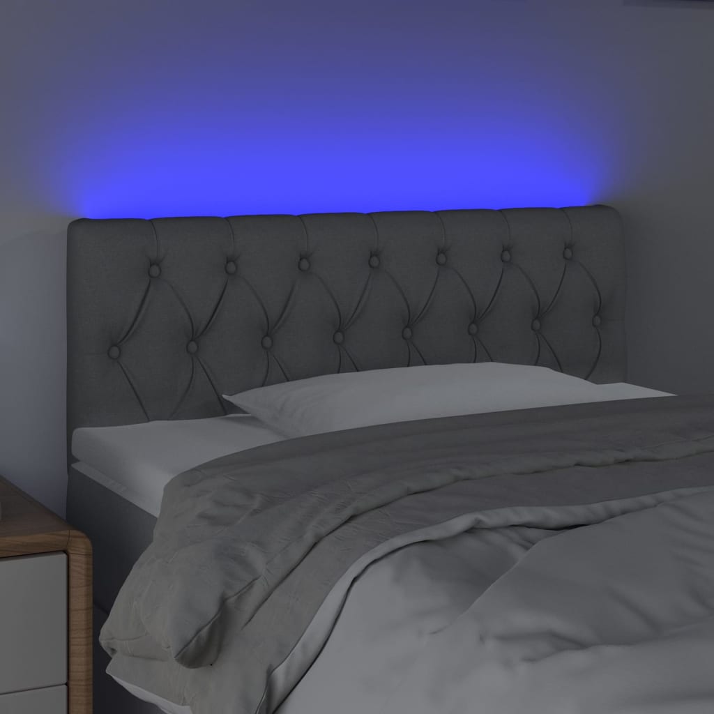 LED uzglavlje svjetlosivo 100 x 7 x 78/88 cm od tkanine
