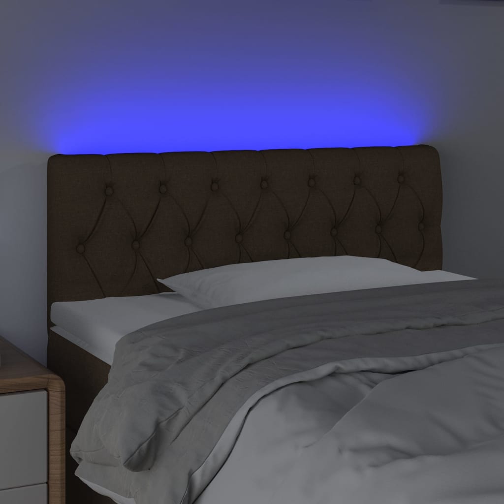 LED uzglavlje tamnosmeđe 100 x 7 x 78/88 cm od tkanine
