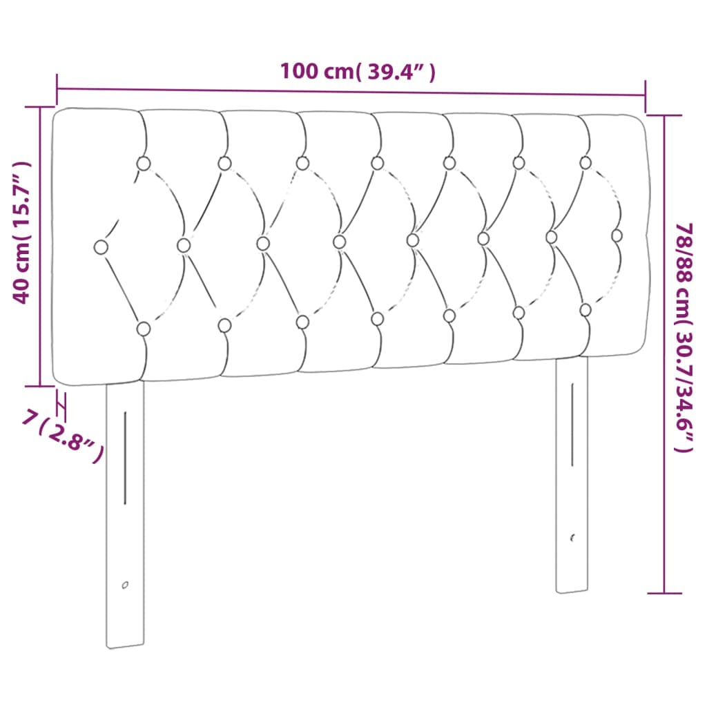 LED uzglavlje tamnosmeđe 100 x 7 x 78/88 cm od tkanine