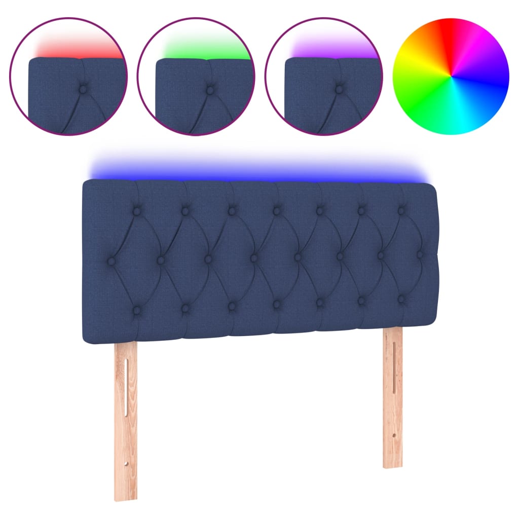 LED uzglavlje plavo 100 x 7 x 78/88 cm od tkanine