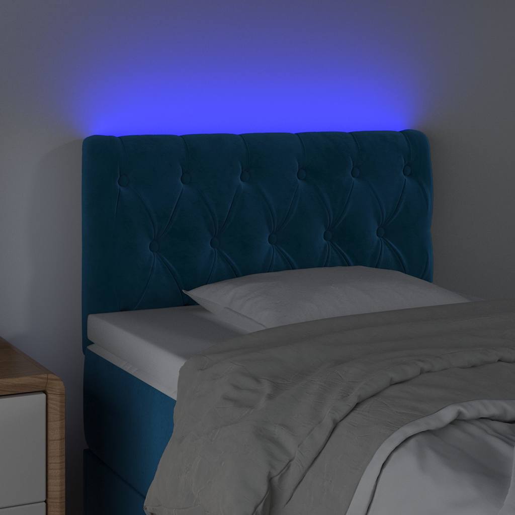 LED uzglavlje tamnoplavo 80x7x78/88 cm baršunasto