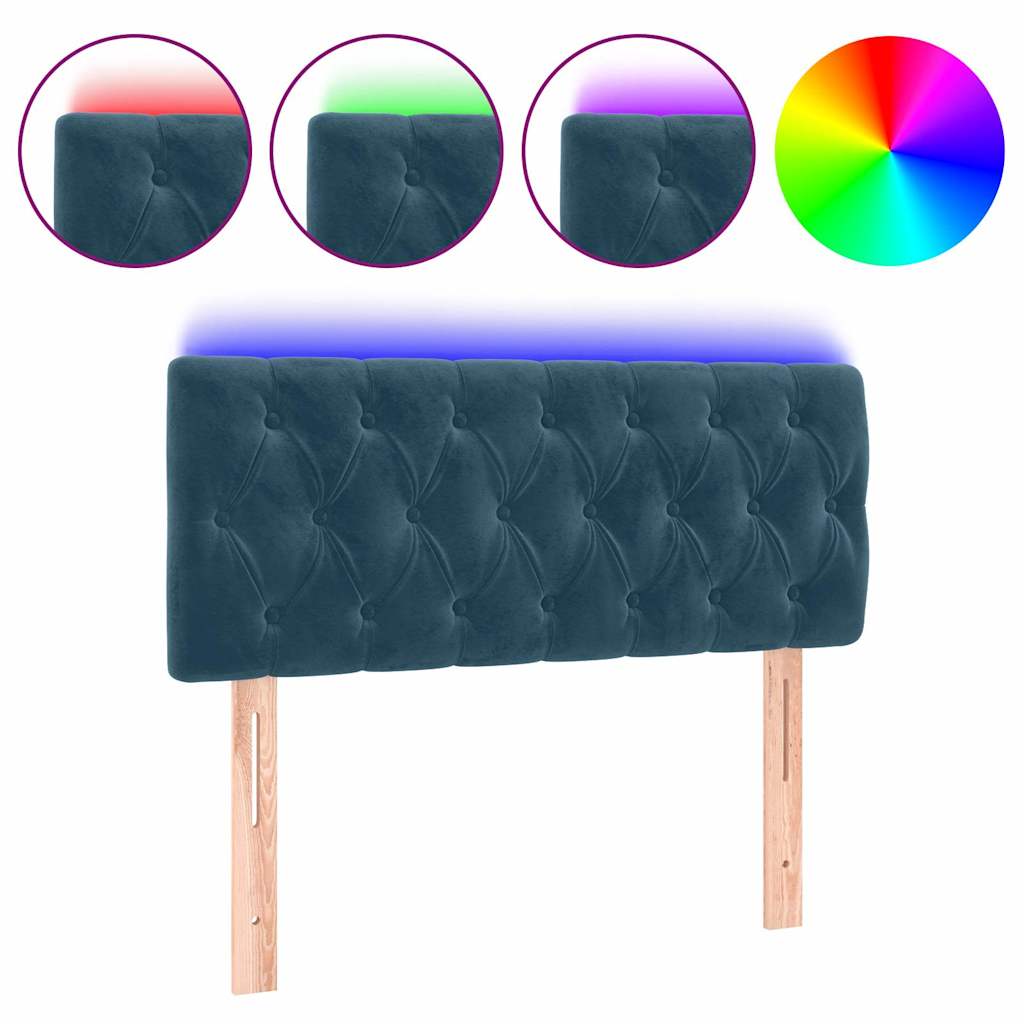 LED uzglavlje tamnoplavo 90x7x78/88 cm baršunasto