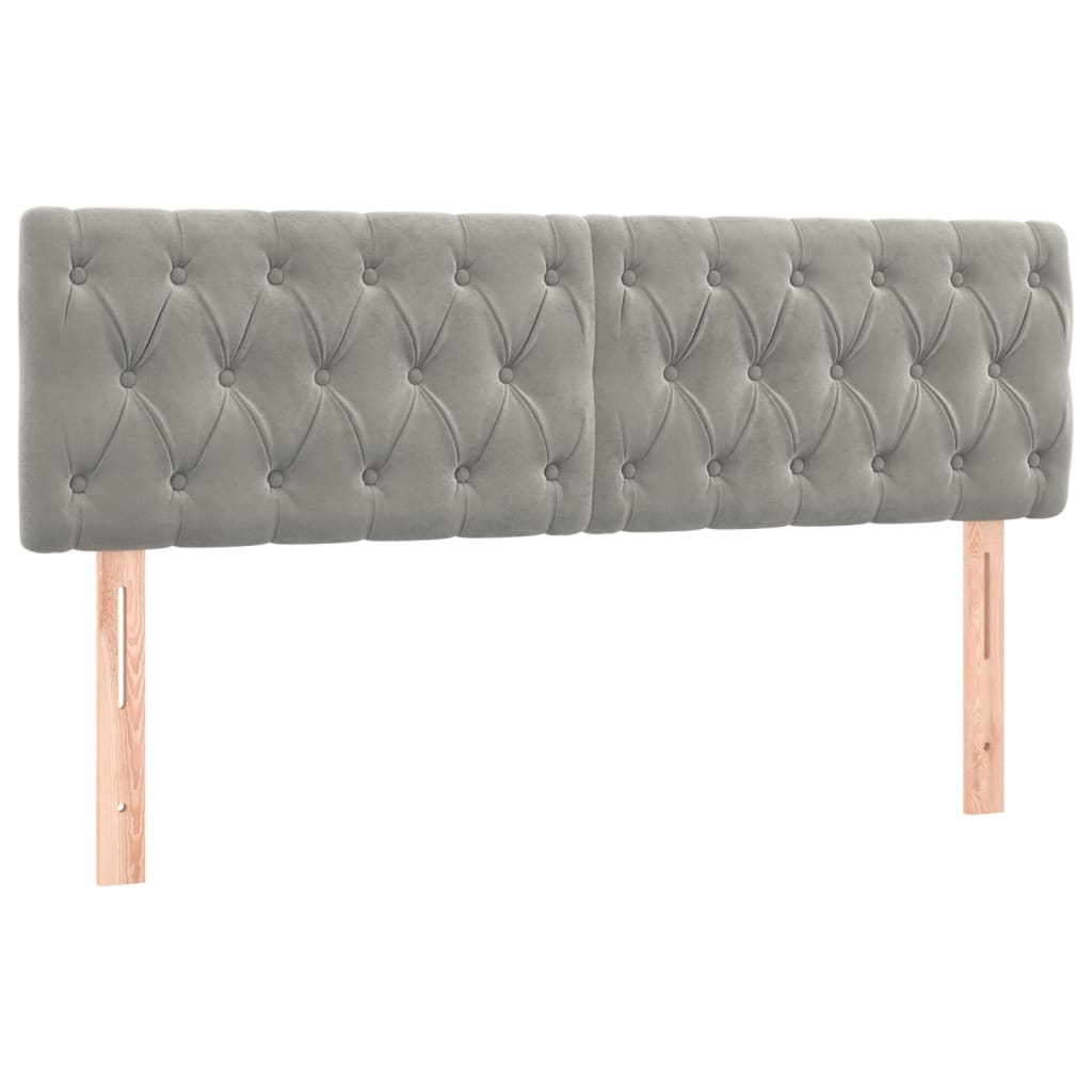 LED uzglavlje svjetlosivo 160x7x78/88 cm baršunasto