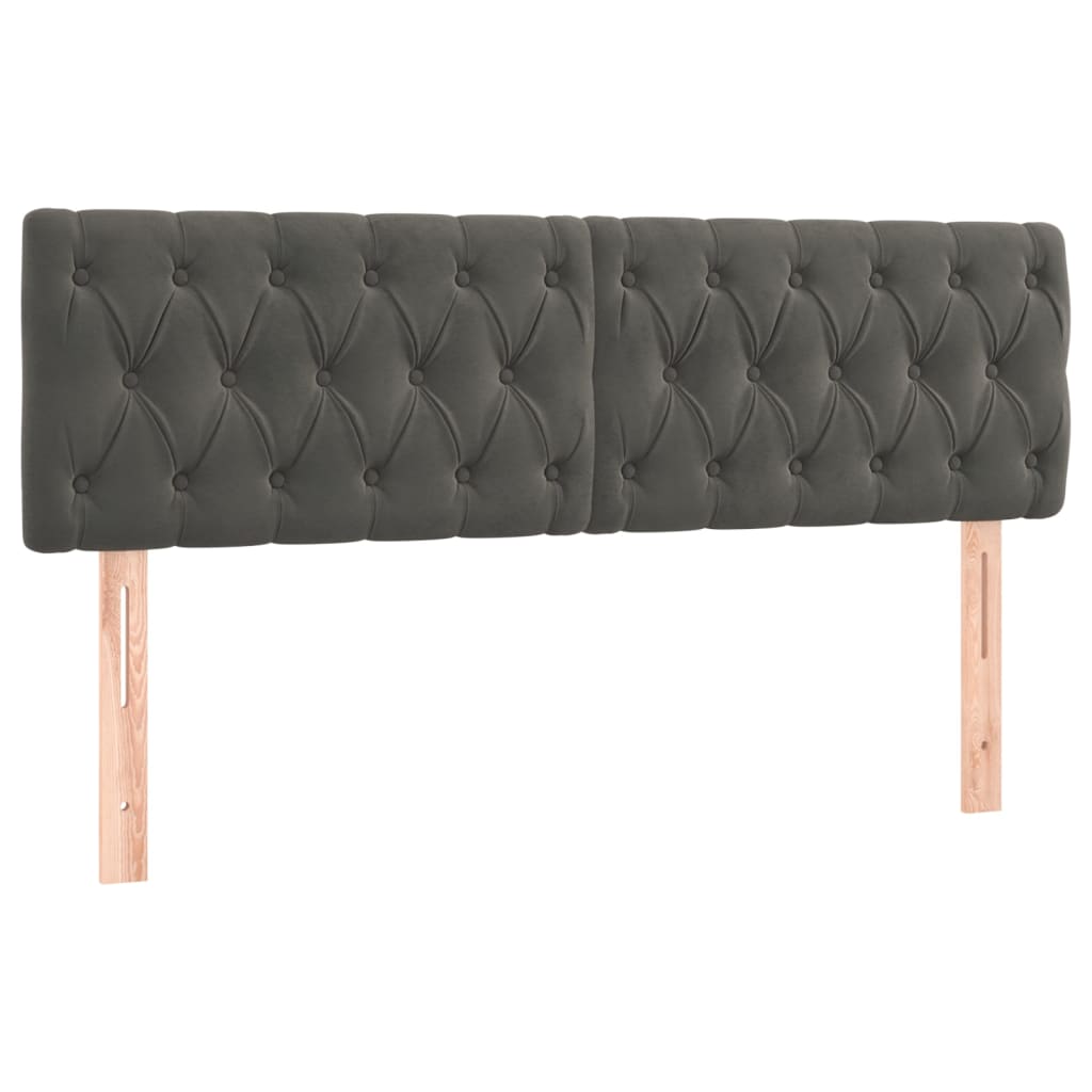 LED uzglavlje tamnosivo 160x7x78/88 cm baršunasto