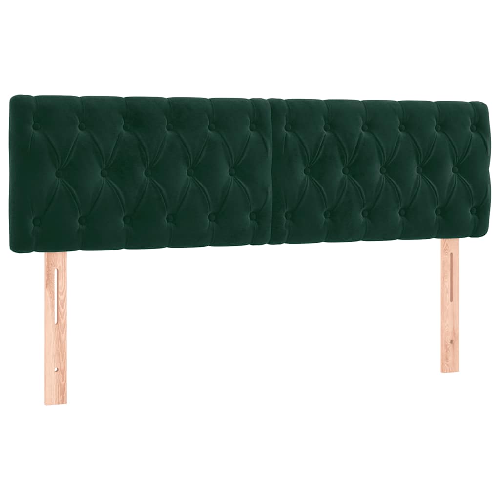 LED uzglavlje tamnozeleno 160x7x78/88 cm baršunasto