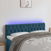 LED uzglavlje tamnoplavo 160x7x78/88 cm baršunasto