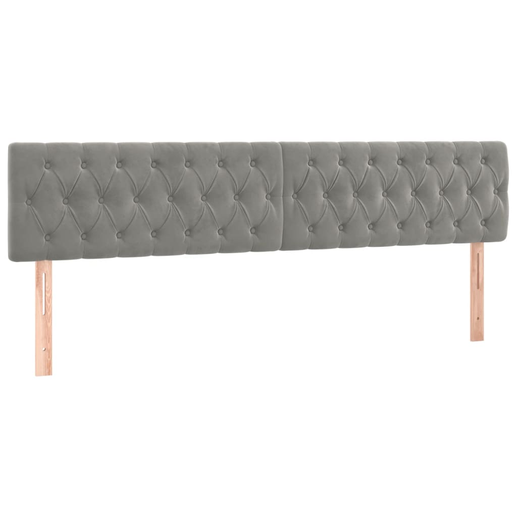 LED uzglavlje svjetlosivo 180x7x78/88 cm baršunasto