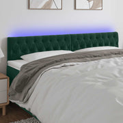 LED uzglavlje tamnozeleno 200x7x78/88 cm baršunasto