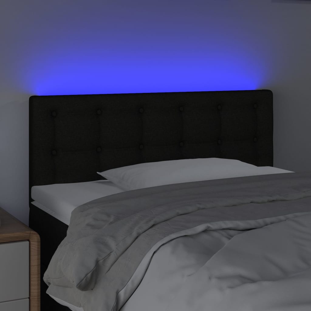 LED uzglavlje crno 80 x 5 x 78/88 cm od tkanine
