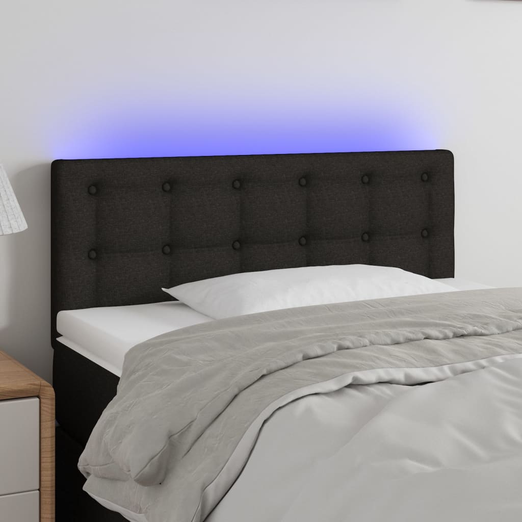 LED uzglavlje crno 80 x 5 x 78/88 cm od tkanine