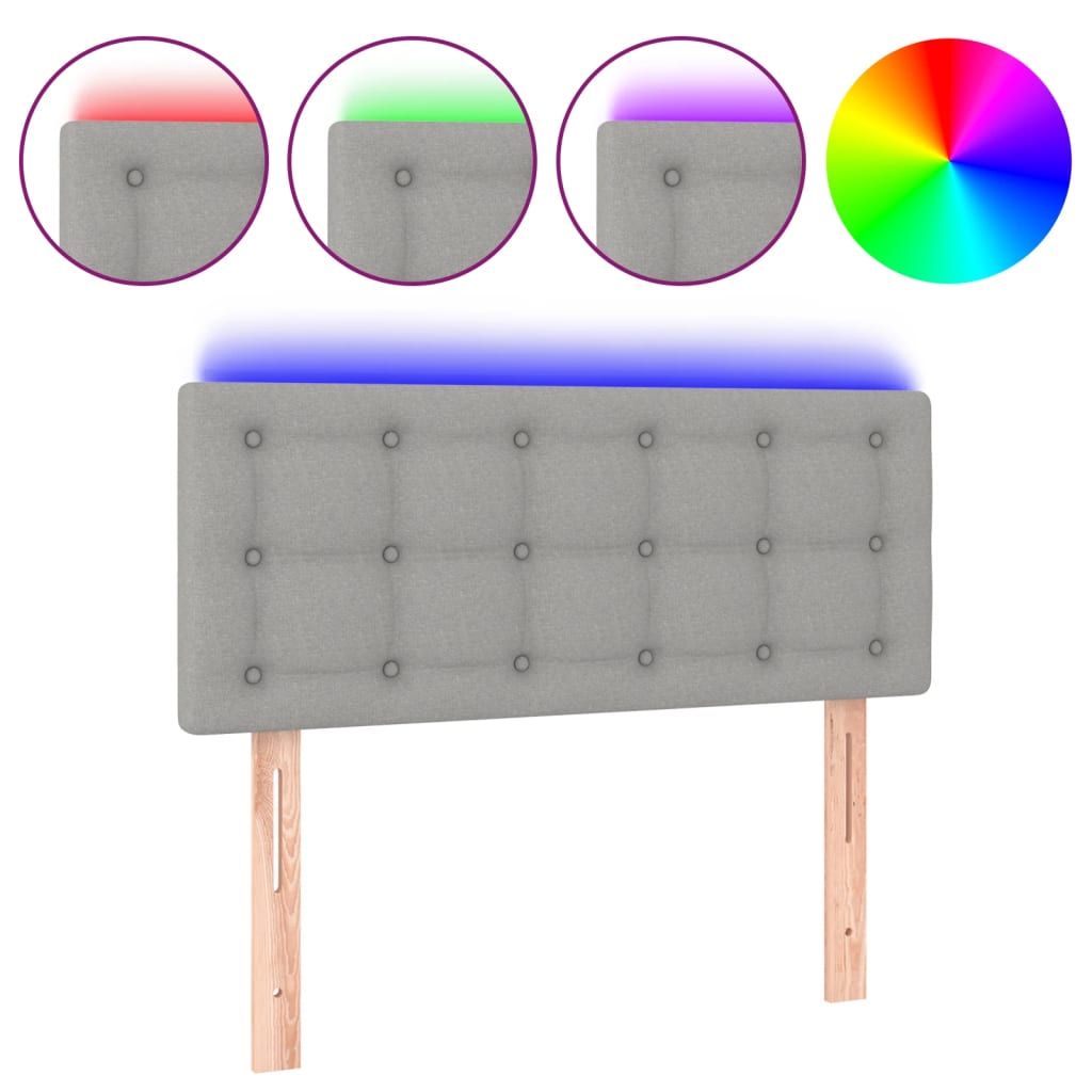 LED uzglavlje svjetlosivo 90x5x78/88 cm od tkanine