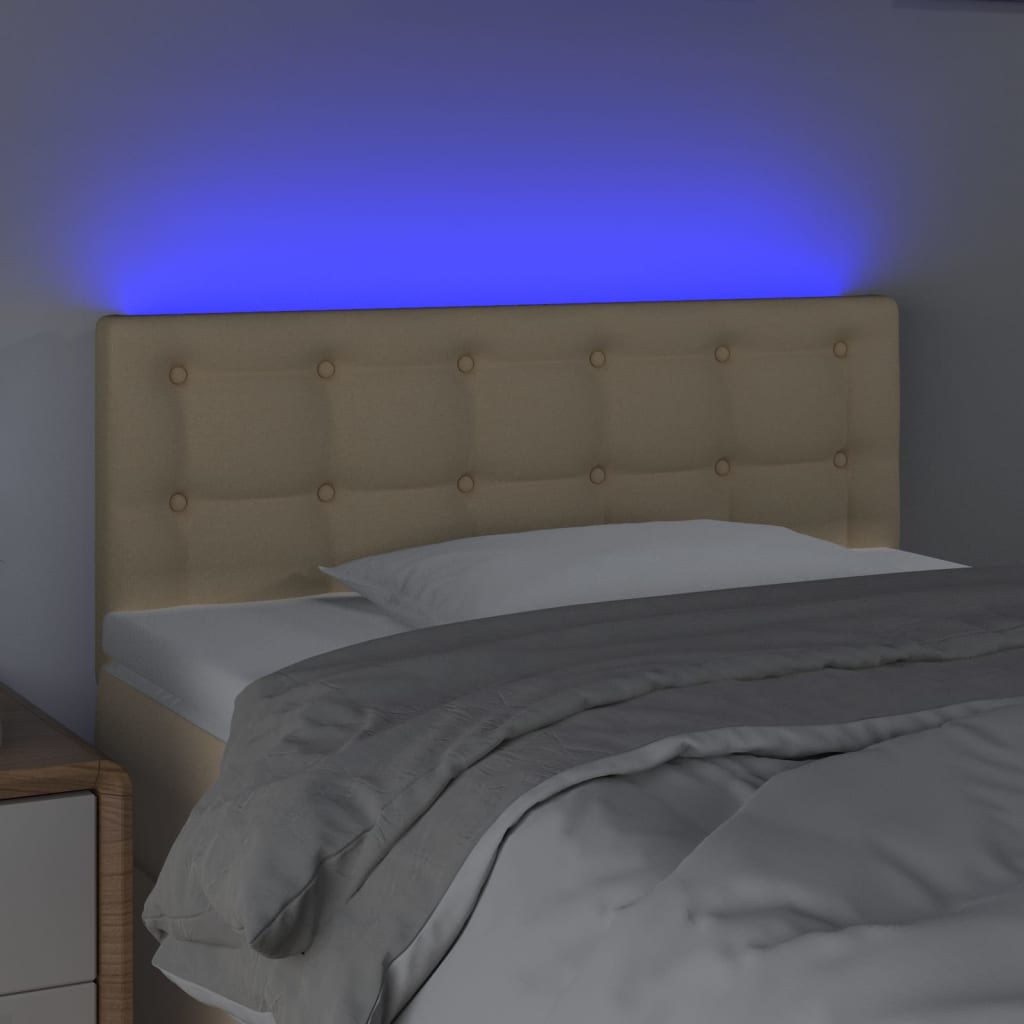 LED uzglavlje krem 90x5x78/88 cm od tkanine