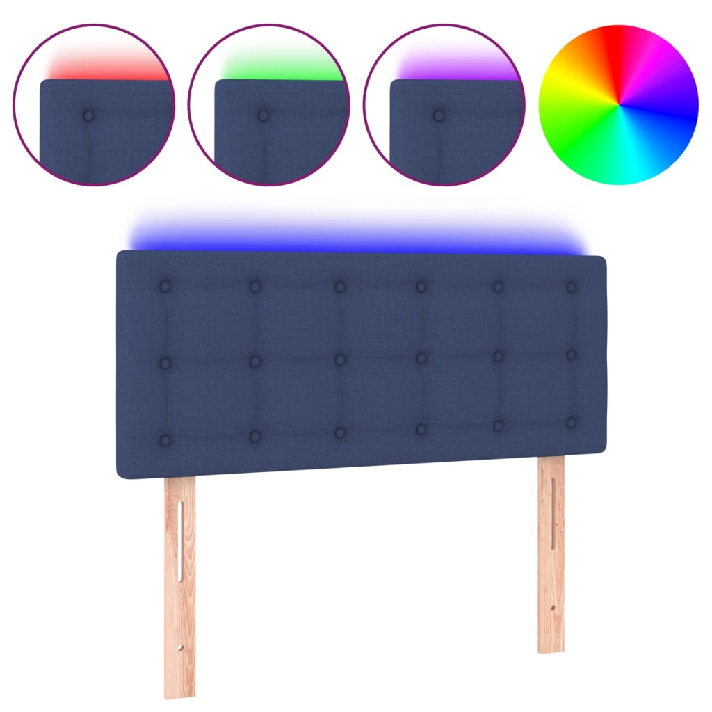 LED uzglavlje plavo 100x5x78/88 cm od tkanine