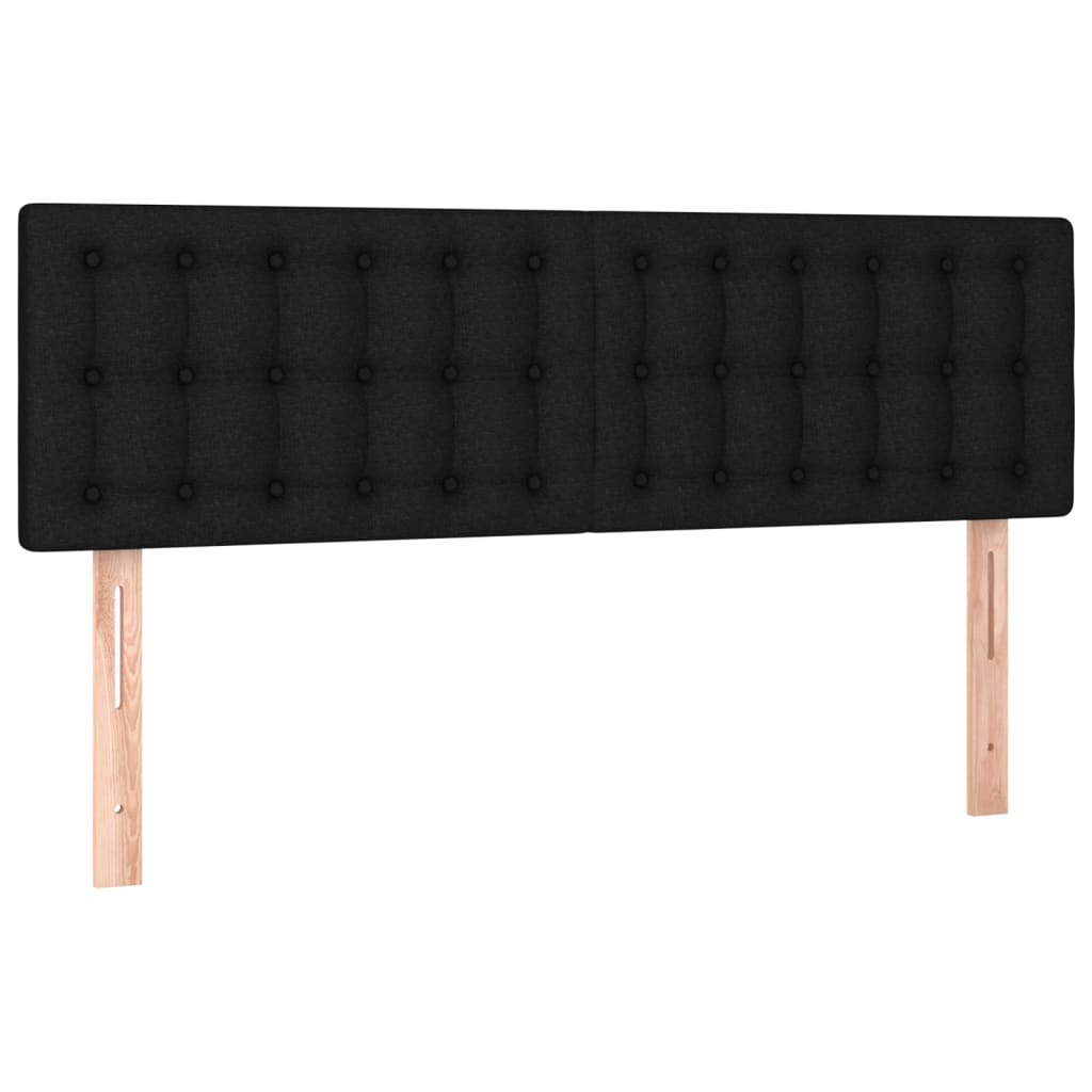 LED uzglavlje crno 144x5x78/88 cm od tkanine