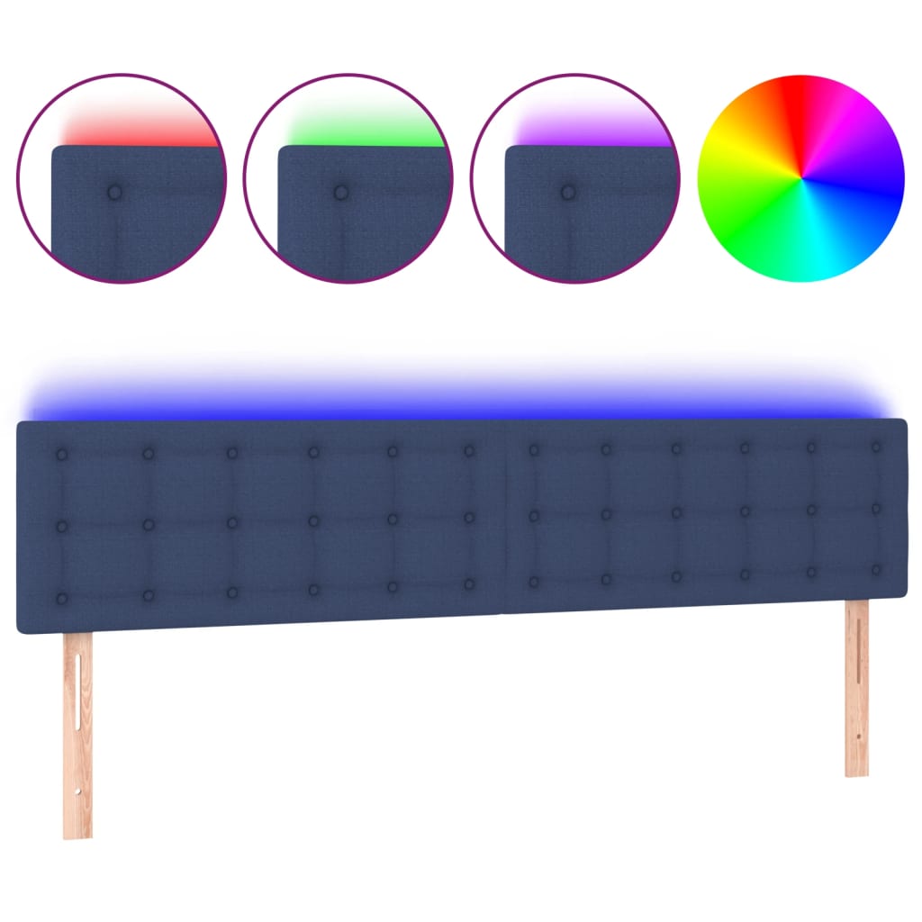 LED uzglavlje plavo 160x5x78/88 cm od tkanine