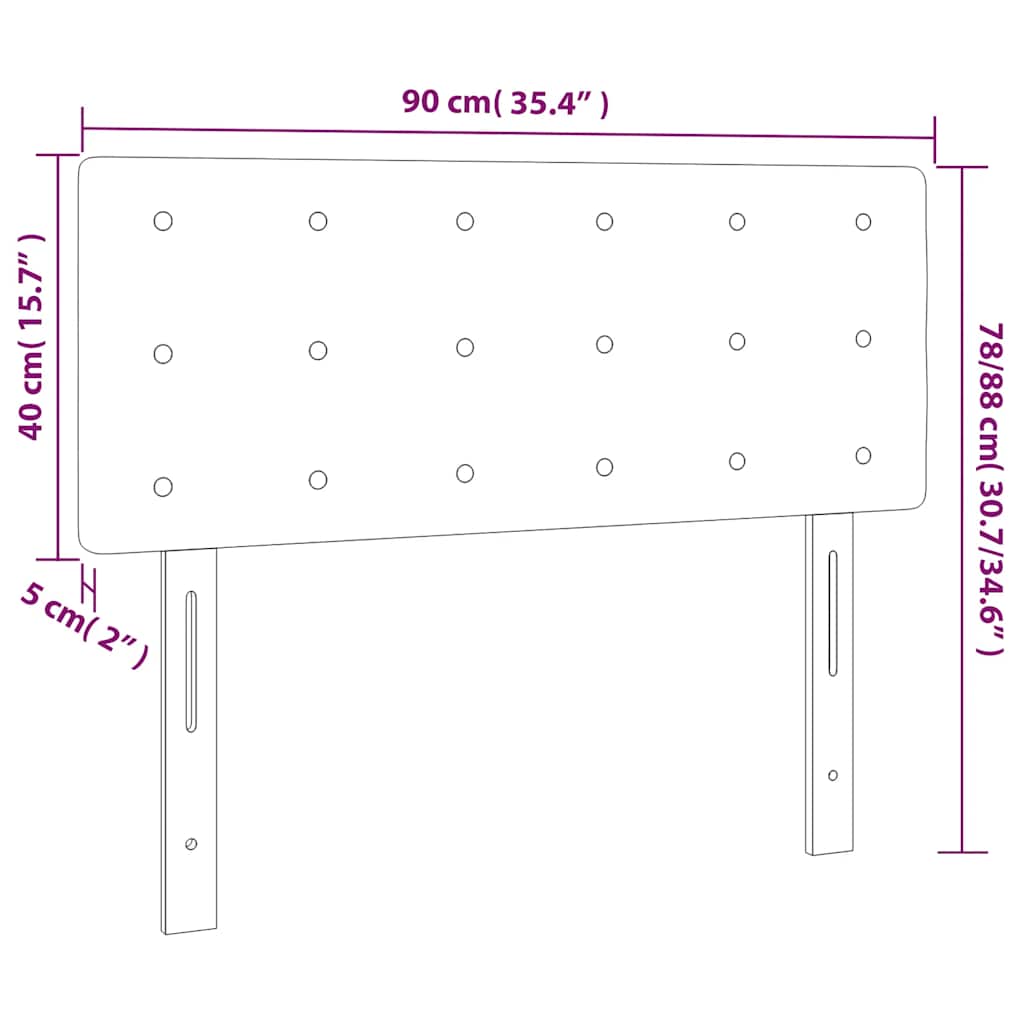 LED uzglavlje tamnoplavo 90x5x78/88 cm baršunasto