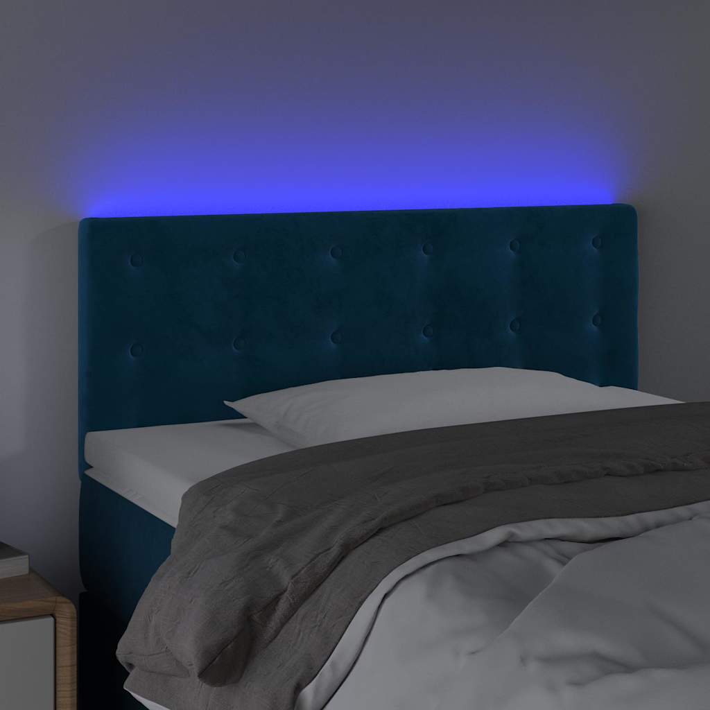 LED uzglavlje tamnoplavo 100x5x78/88 cm baršunasto