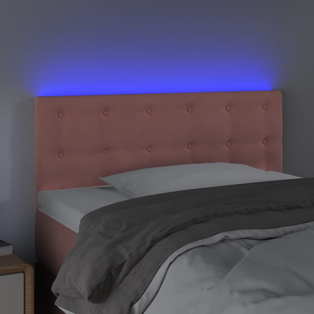 LED uzglavlje ružičasto 100x5x78/88 cm baršunasto