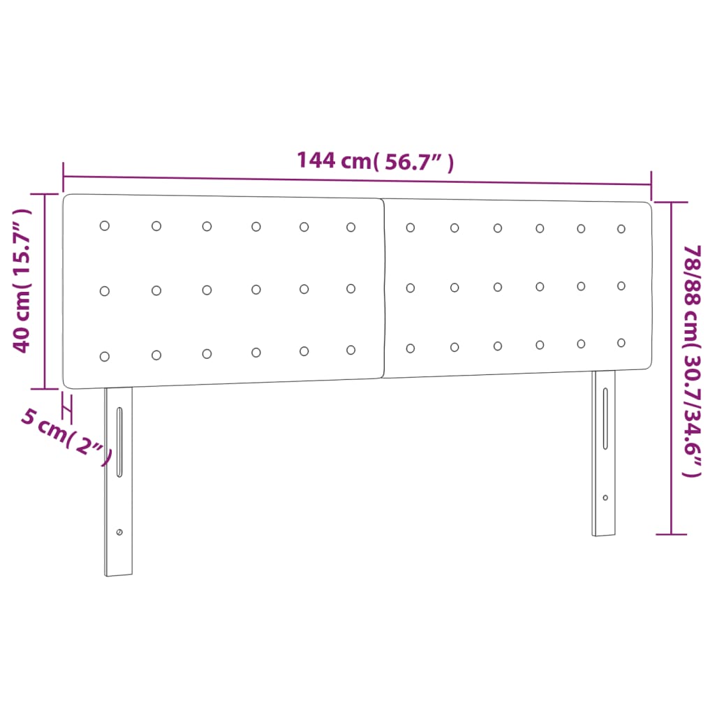 LED uzglavlje svjetlosivo 144x5x78/88 cm baršunasto